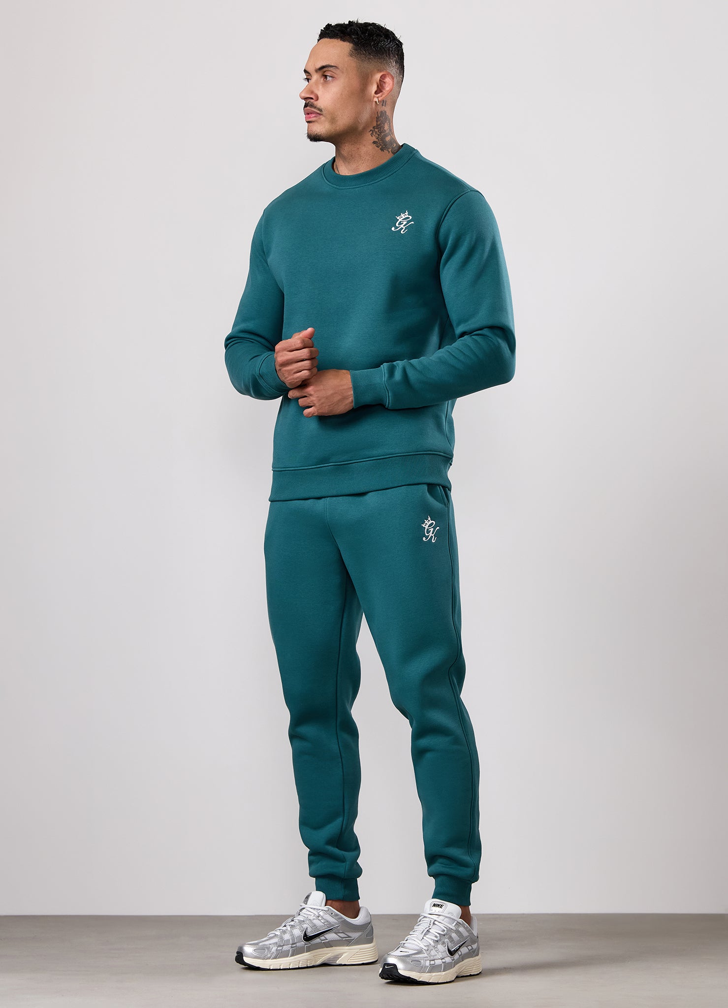 Gym King Fundamental Fleece Crew Tracksuit - Storm Teal