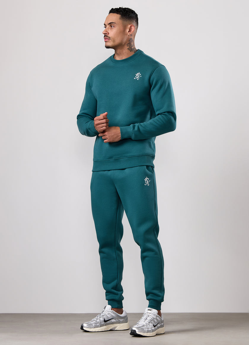 Gym King Fundamental Fleece Crew Tracksuit - Storm Teal