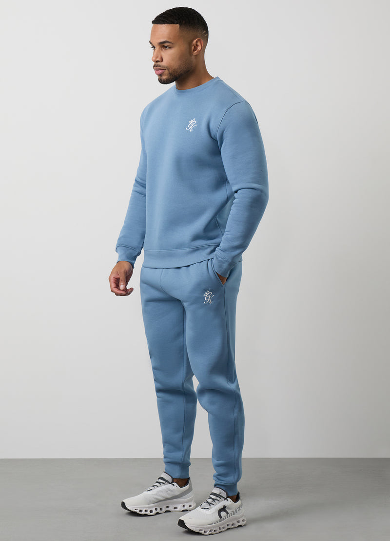 Gym King Fundamental Fleece Crew Tracksuit - Blue Shadow