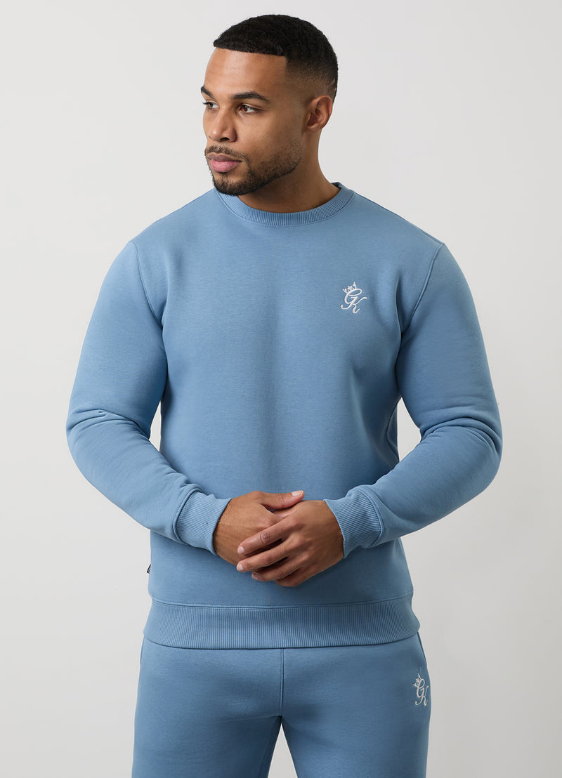 Gym King Fundamental Fleece Crew - Blue Shadow