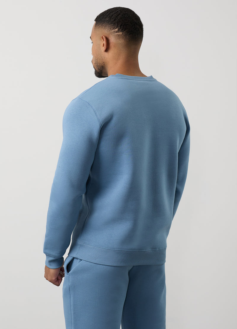 Gym King Fundamental Fleece Crew - Blue Shadow