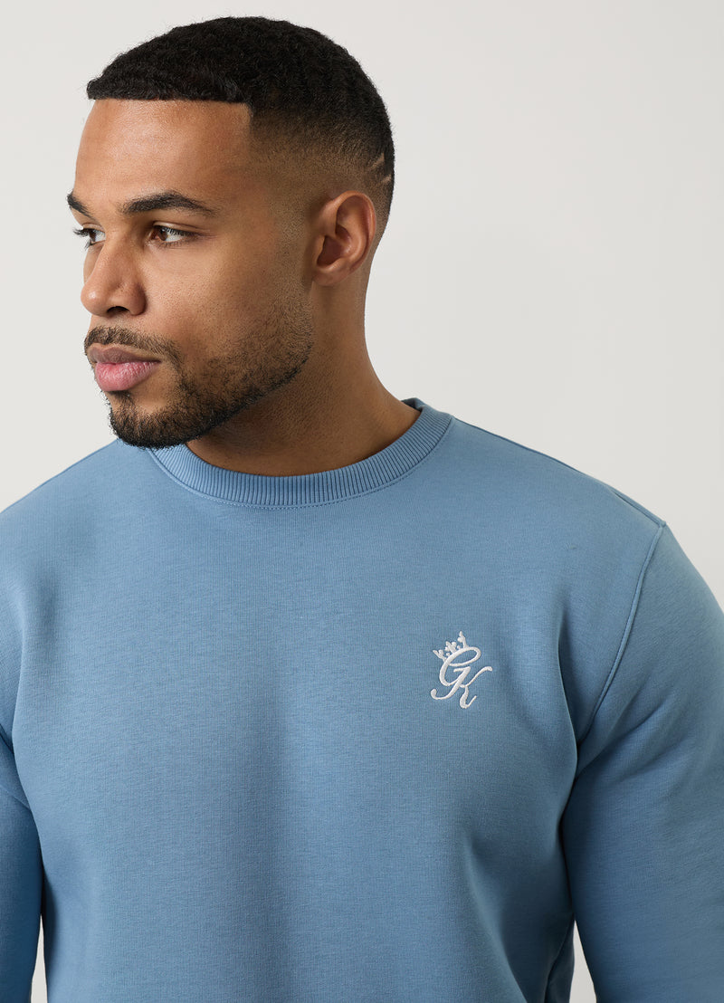 Gym King Fundamental Fleece Crew - Blue Shadow