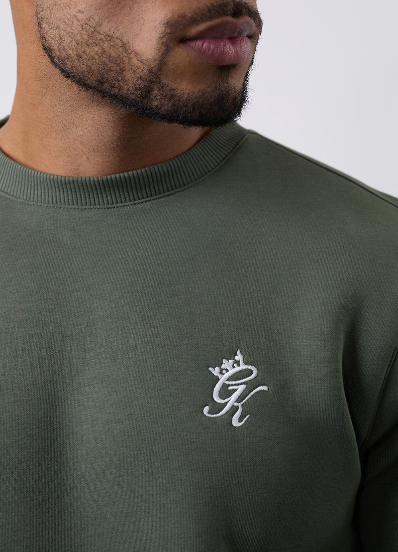 Gym King Fundamental Fleece Crew - Deep Olive