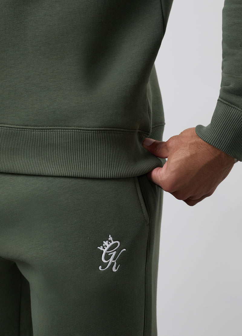 Gym King Fundamental Fleece Crew - Deep Olive