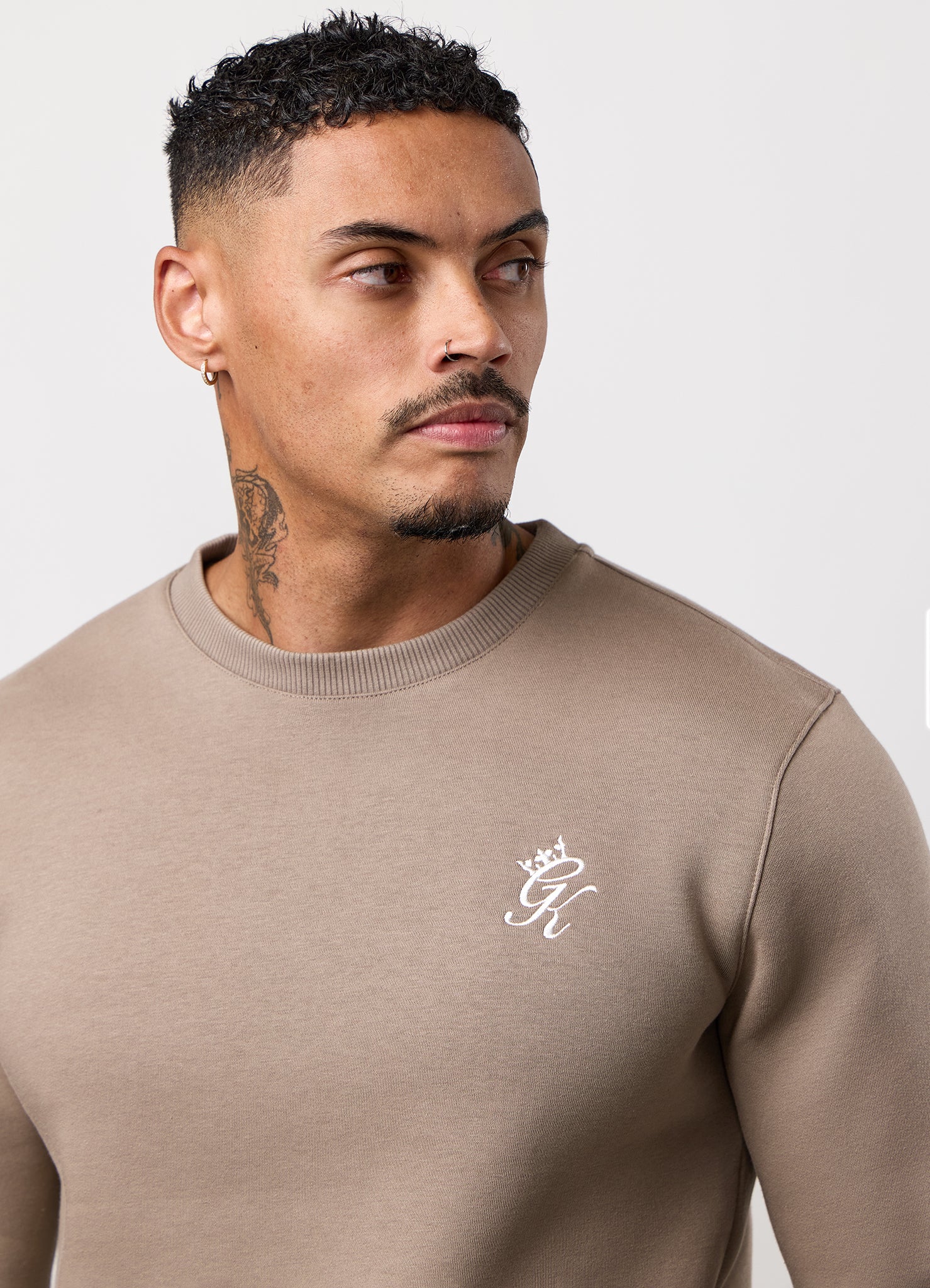 Gym King Fundamental Fleece Crew Tracksuit - Truffle