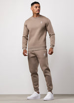 Gym King Fundamental Fleece Crew Tracksuit - Truffle