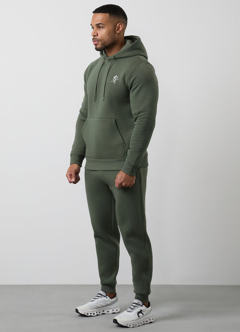 Gym King Fundamental Fleece Hood Tracksuit - Deep Olive