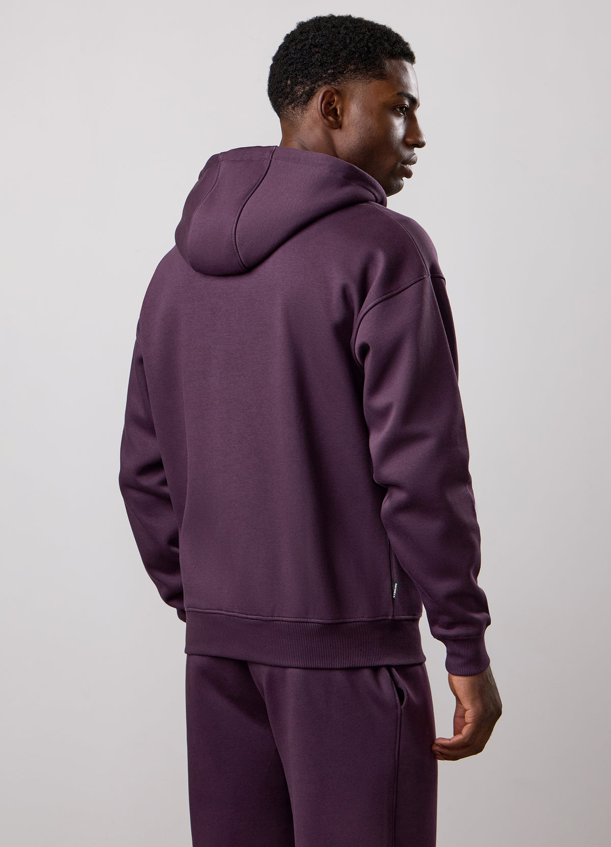 Gym King Fundamental Fleece Linear Full Zip Hoodie - Dark Plum