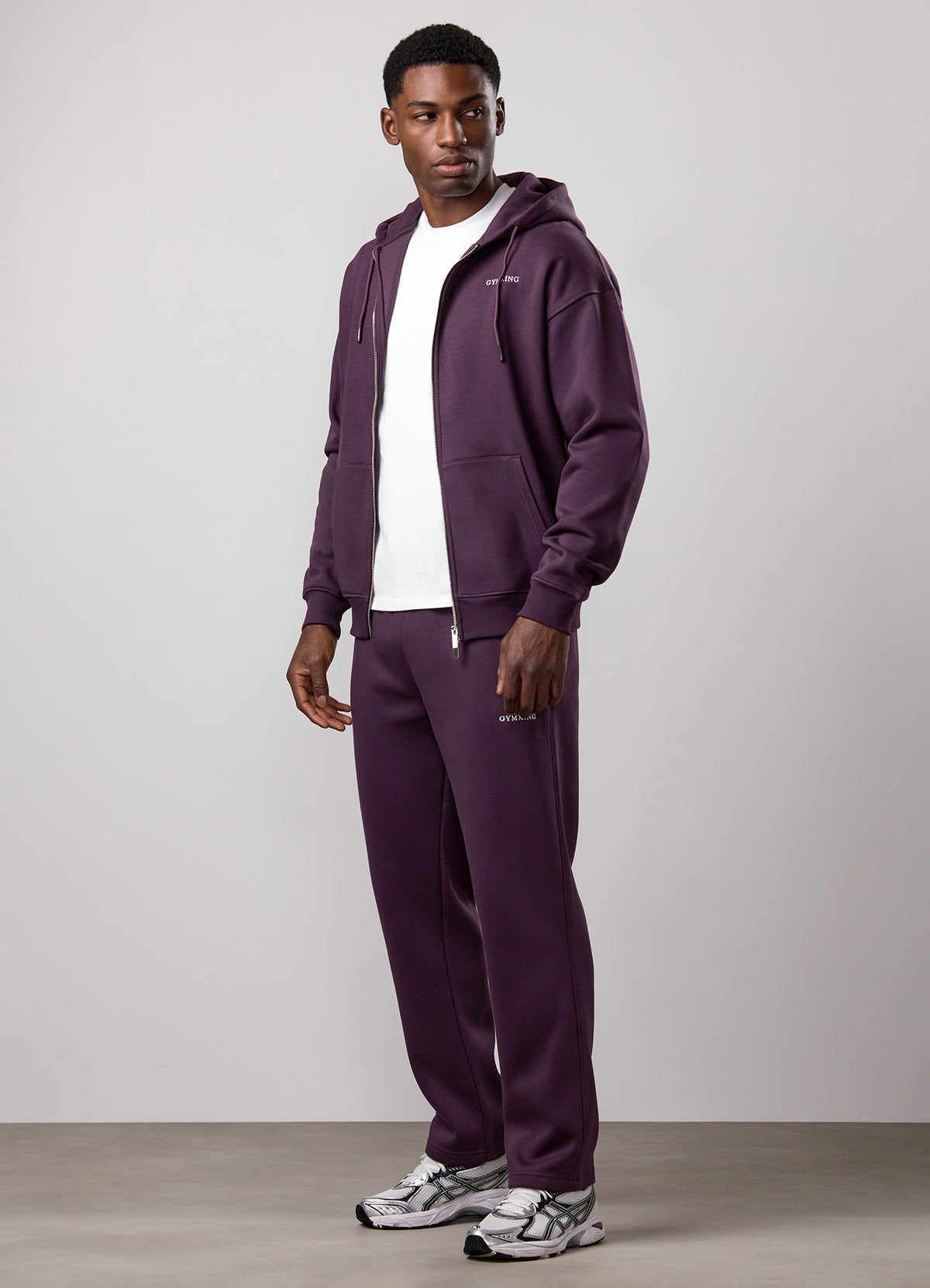 Gym King Fundamental Fleece Linear Full Zip Hoodie Tracksuit