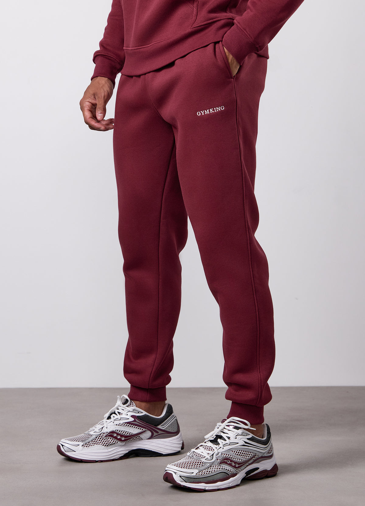 Gym King Fundamental Fleece Linear Jogger - Claret