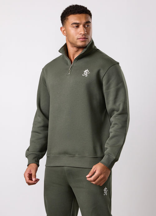 Gym King Fundamental Fleece 1/4 Zip Funnel - Warm Khaki