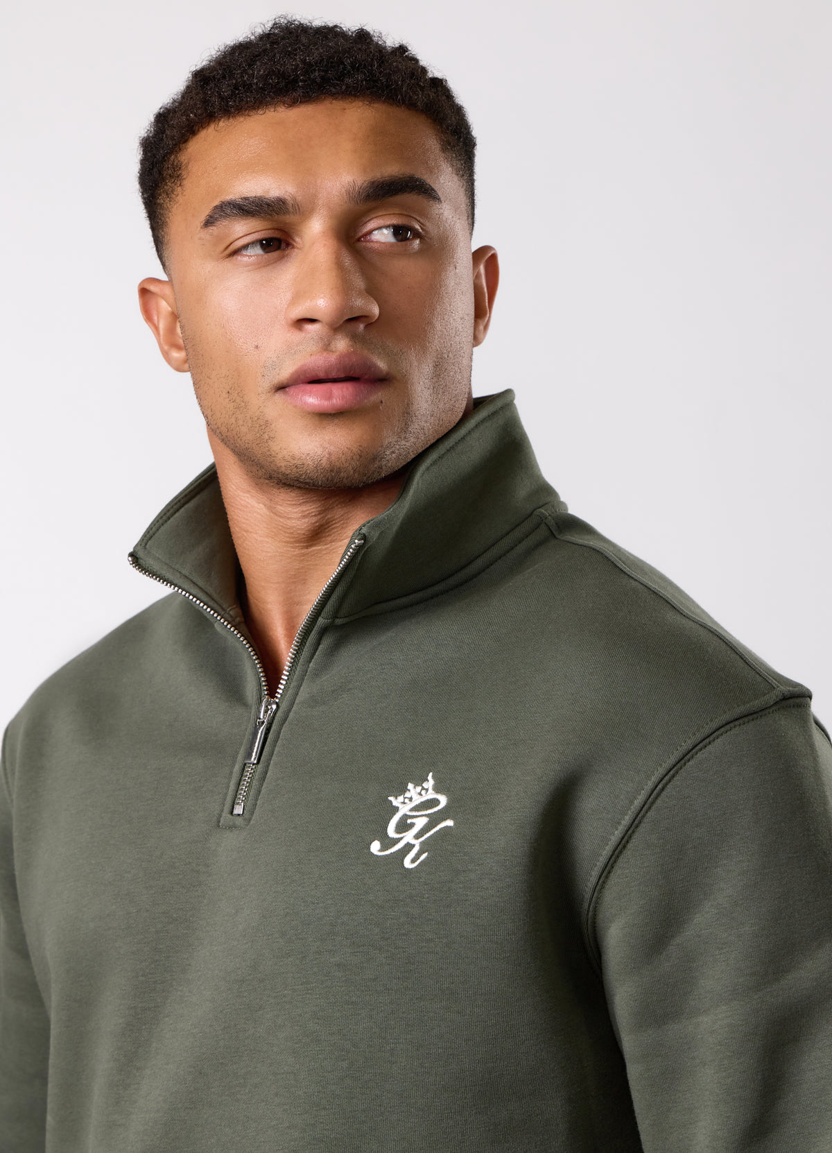 Gym King Fundamental Fleece 1/4 Zip Funnel Track suit - Warm Khaki