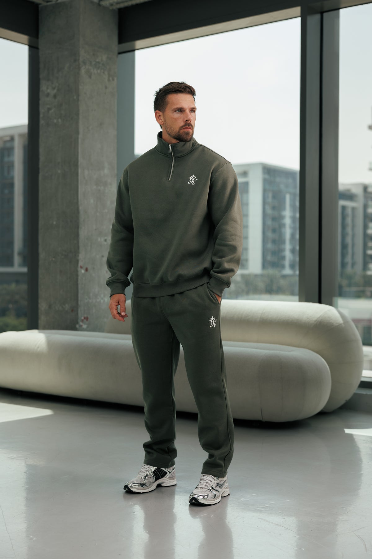 Gym King Fundamental Fleece 1/4 Zip Funnel - Warm Khaki