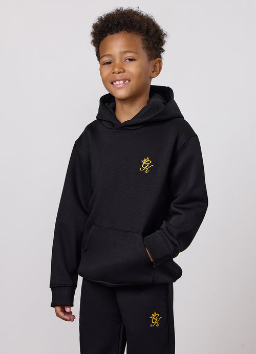Gym King Younger Kids Fundamental Hoodie  - Black/Gold