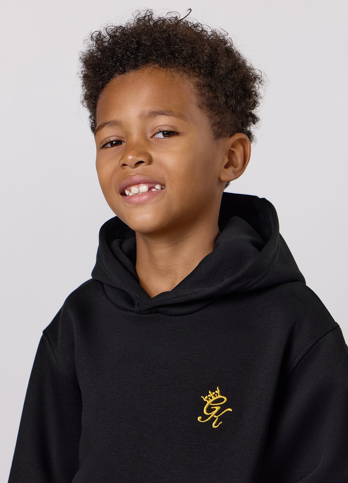 Gym King Younger Kids Fundamental Hoodie  - Black/Gold