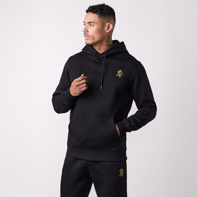 Gym King Fundamental Fleece Hood - Black/Gold