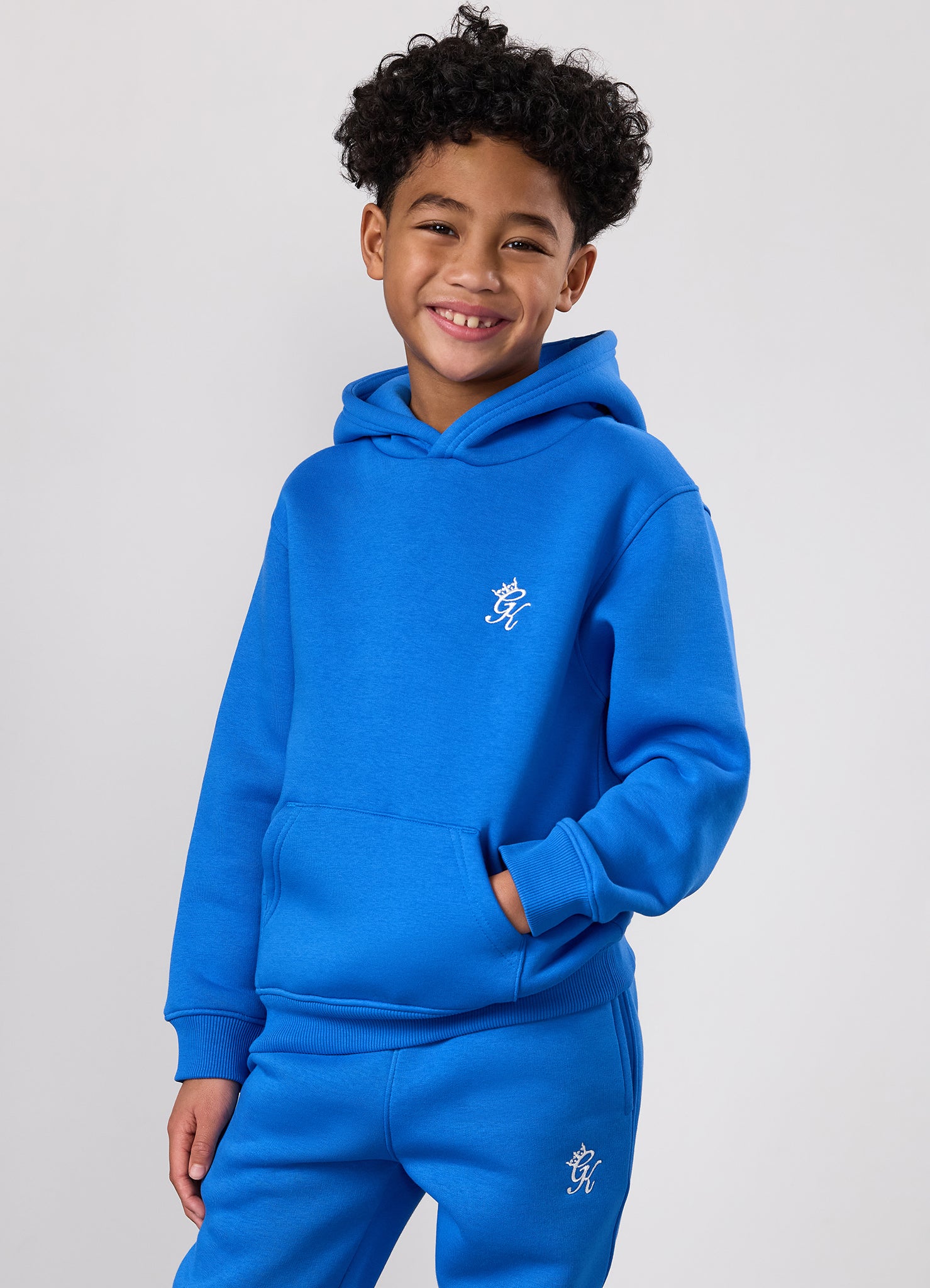 Gym King Kids Fundamental Hood Tracksuit - Blue Surge