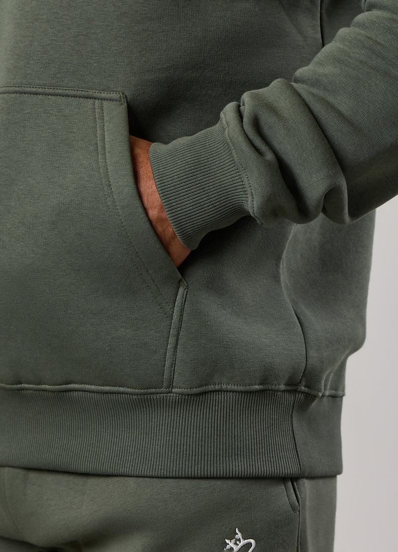 Gym King Fundamental Fleece Hood - Deep Olive