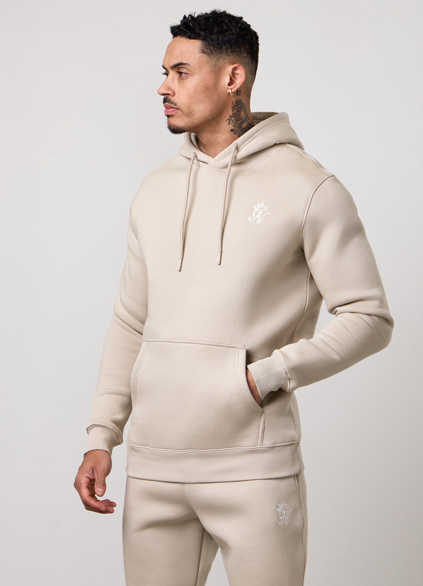Gym King Fundamental Hood Tracksuit - Fossil Stone