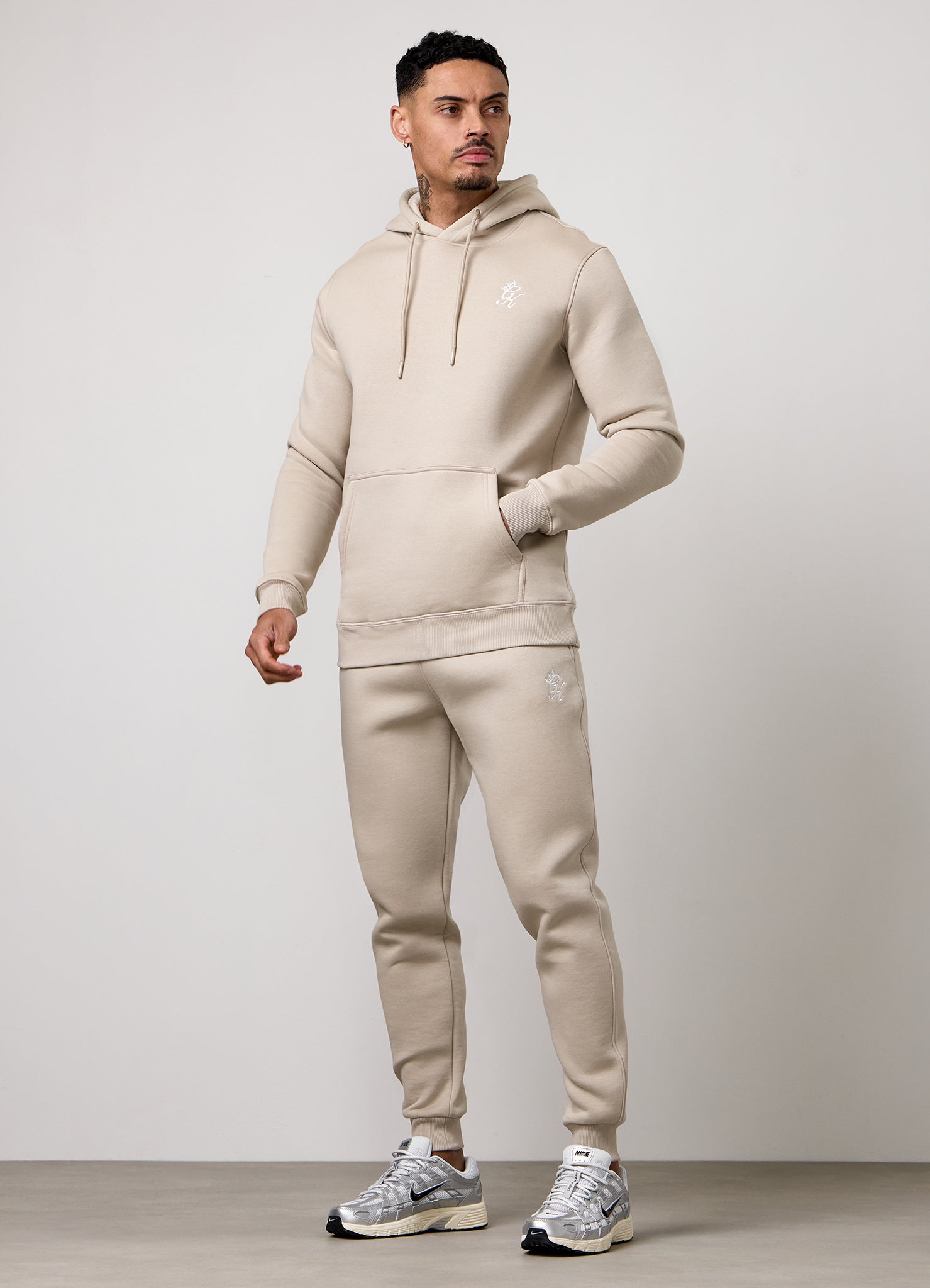 Gym King Fundamental Hood Tracksuit - Fossil Stone