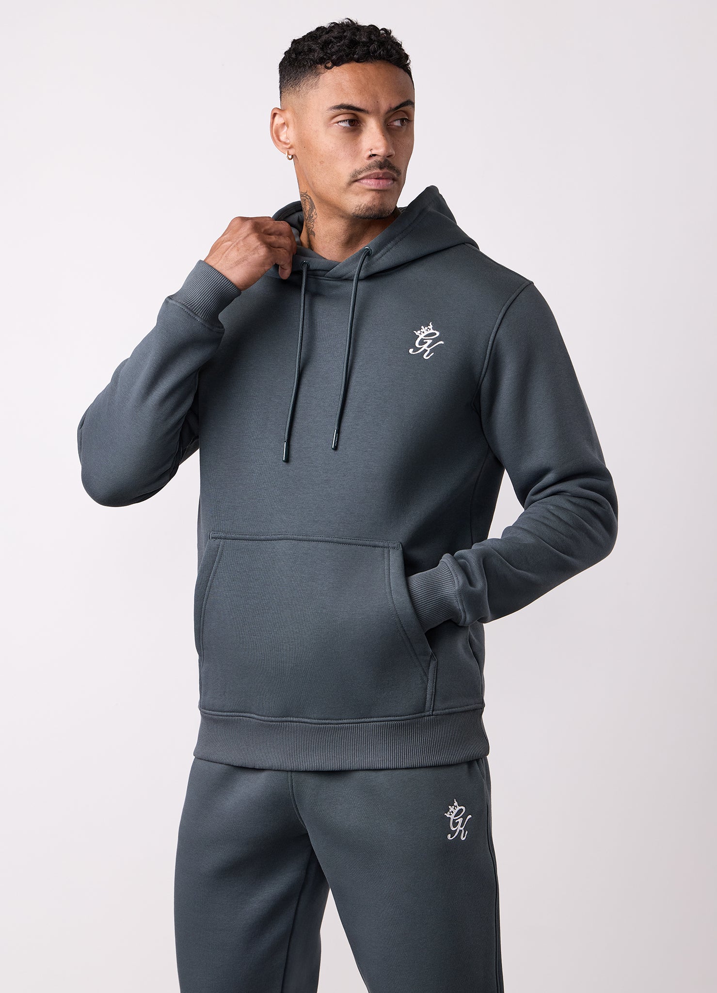 Gym King Fundamental Hood Tracksuit - Green Smoke