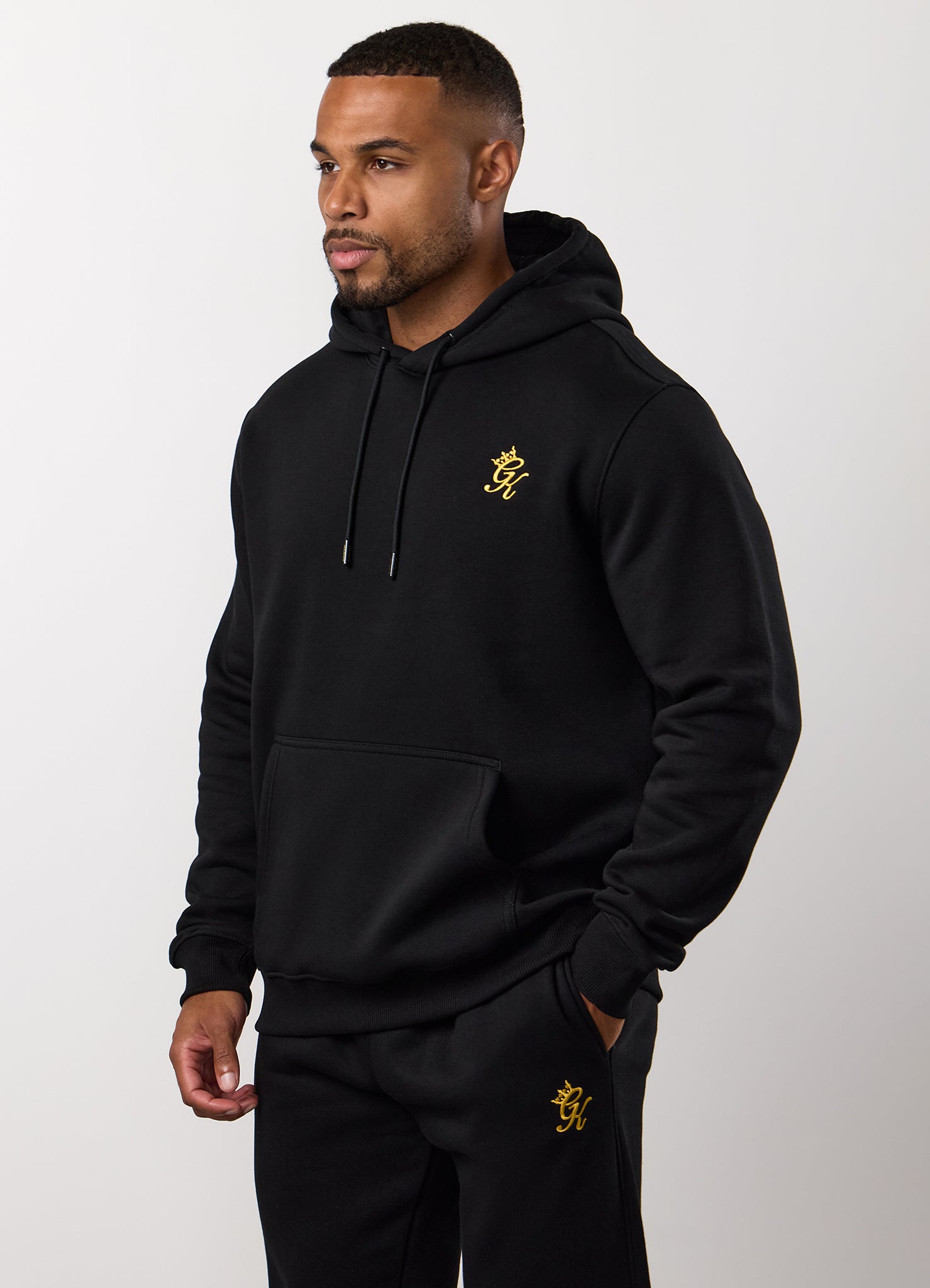 Gym King Fundamental Hood Tracksuit - Black/Gold