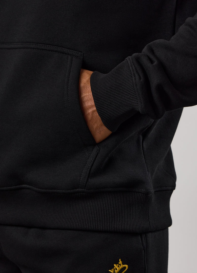 Gym King Fundamental Fleece Hood - Black/Gold