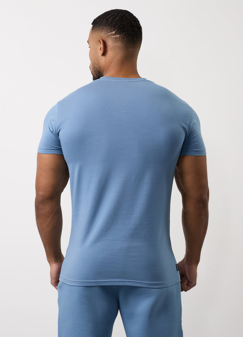 Gym King Fundamental Jersey Tee - Blue Shadow