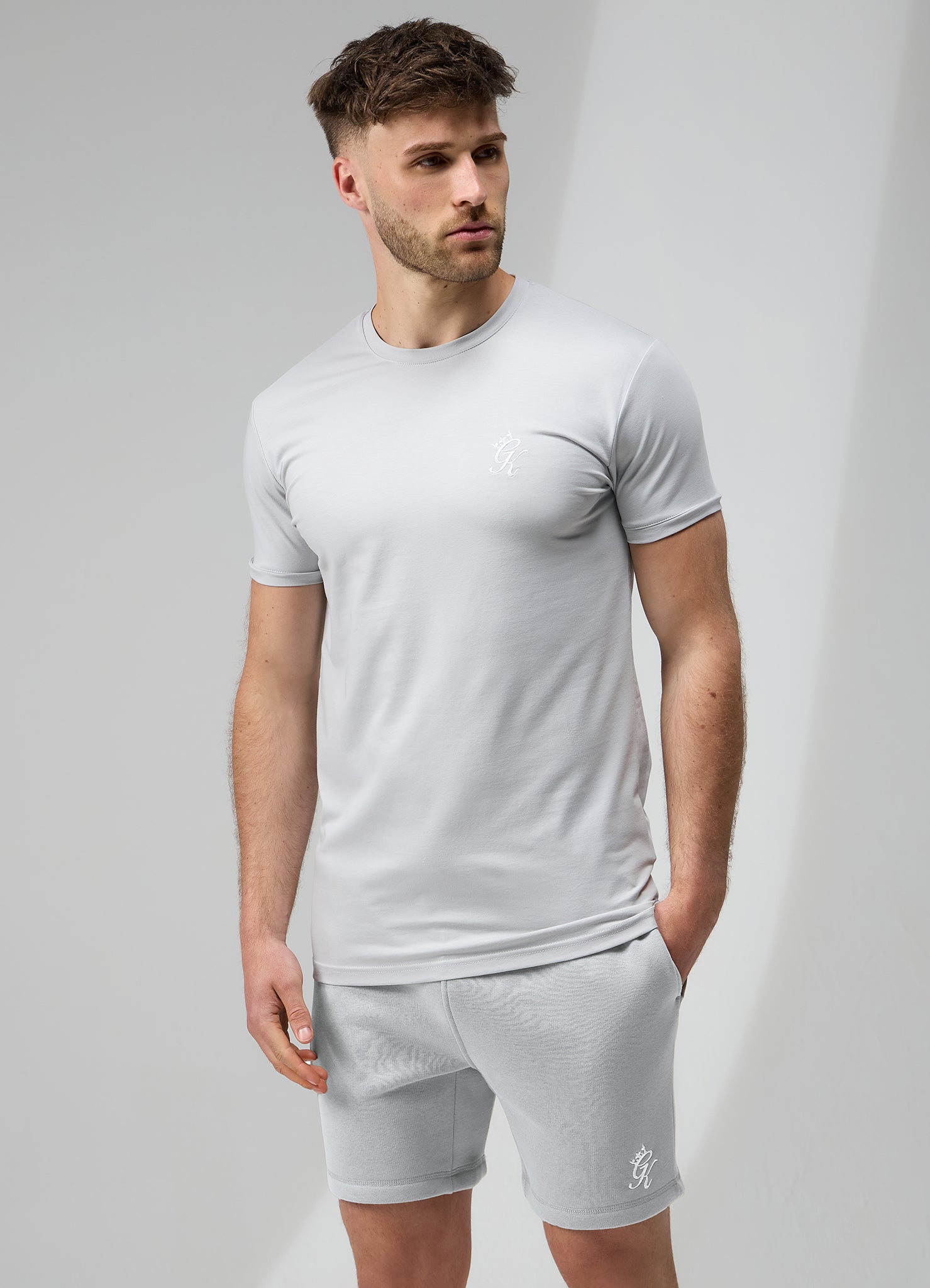 Gym King Fundamental Jersey Tee - Light Grey