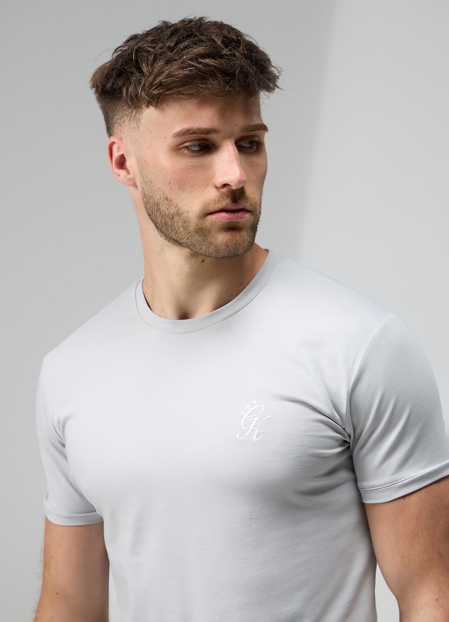 Gym King Fundamental Jersey Tee - Light Grey