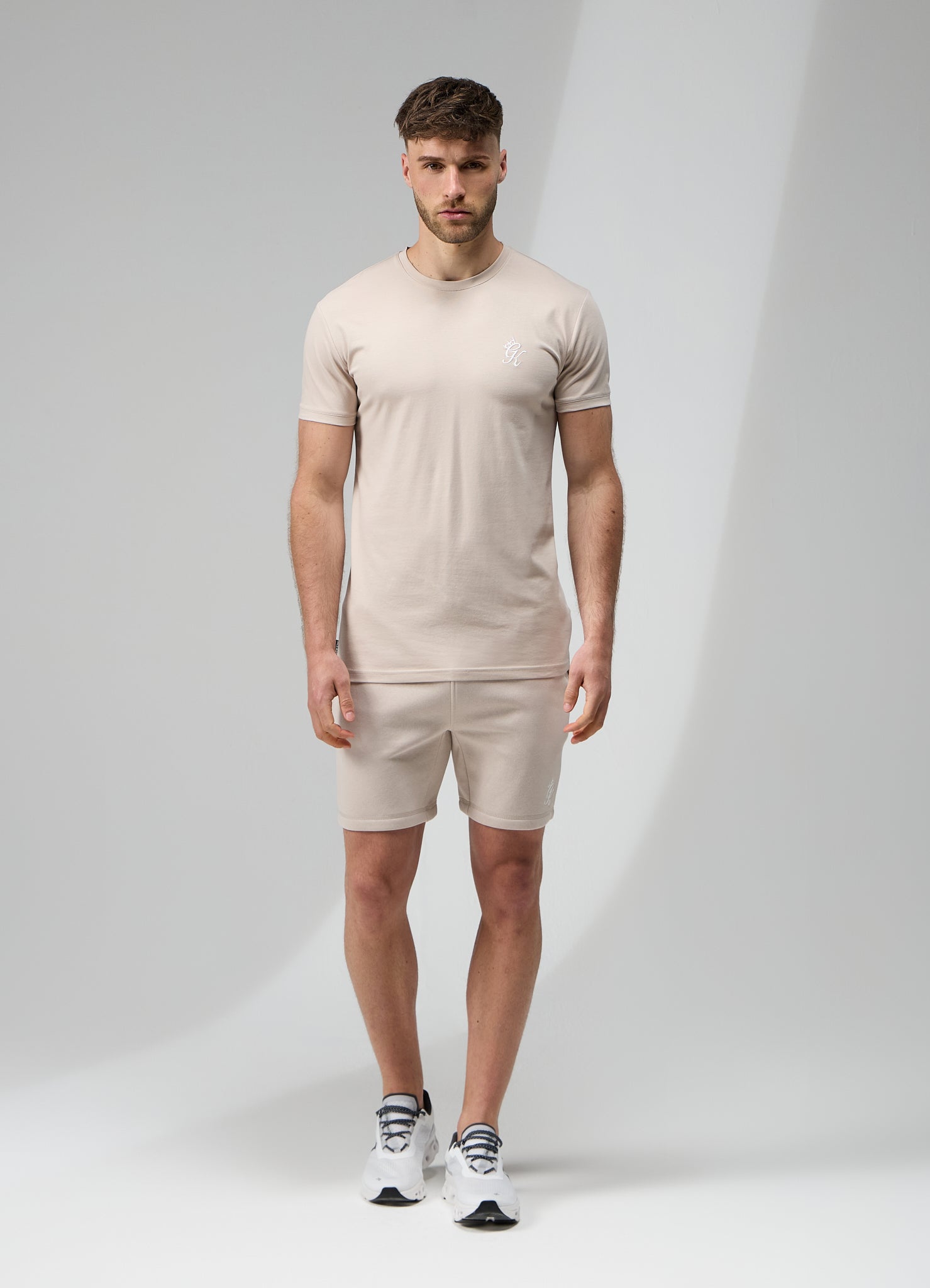 Gym King Fundamental Jersey Tee - Light Stone