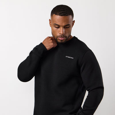Gym King Fundamental Linear Crew - Black