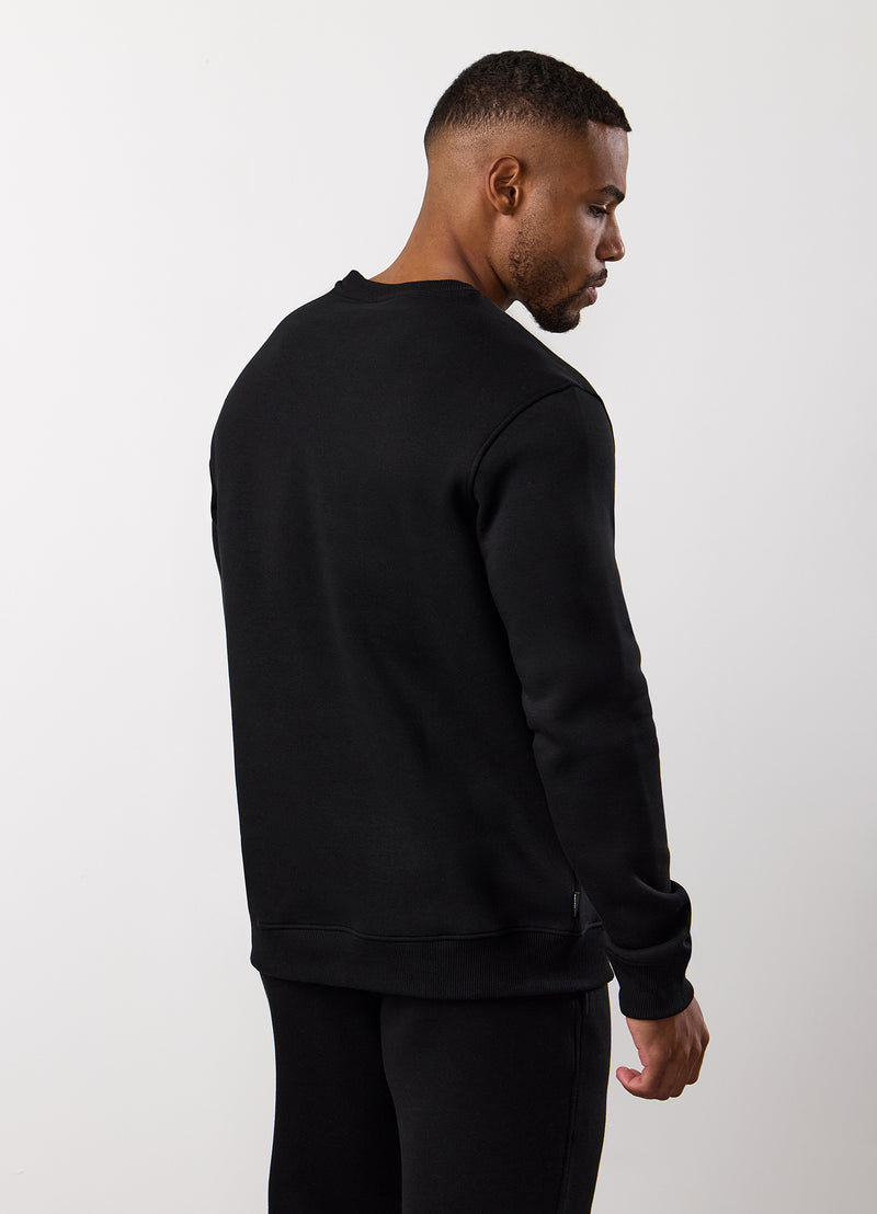 Gym King Fundamental Linear Crew - Black