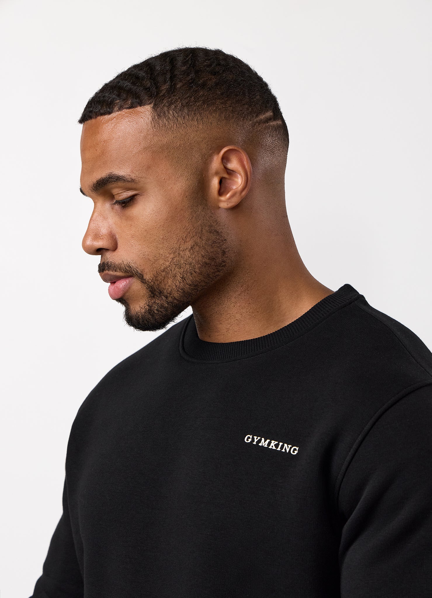 Gym King Fundamental Linear Crew - Black