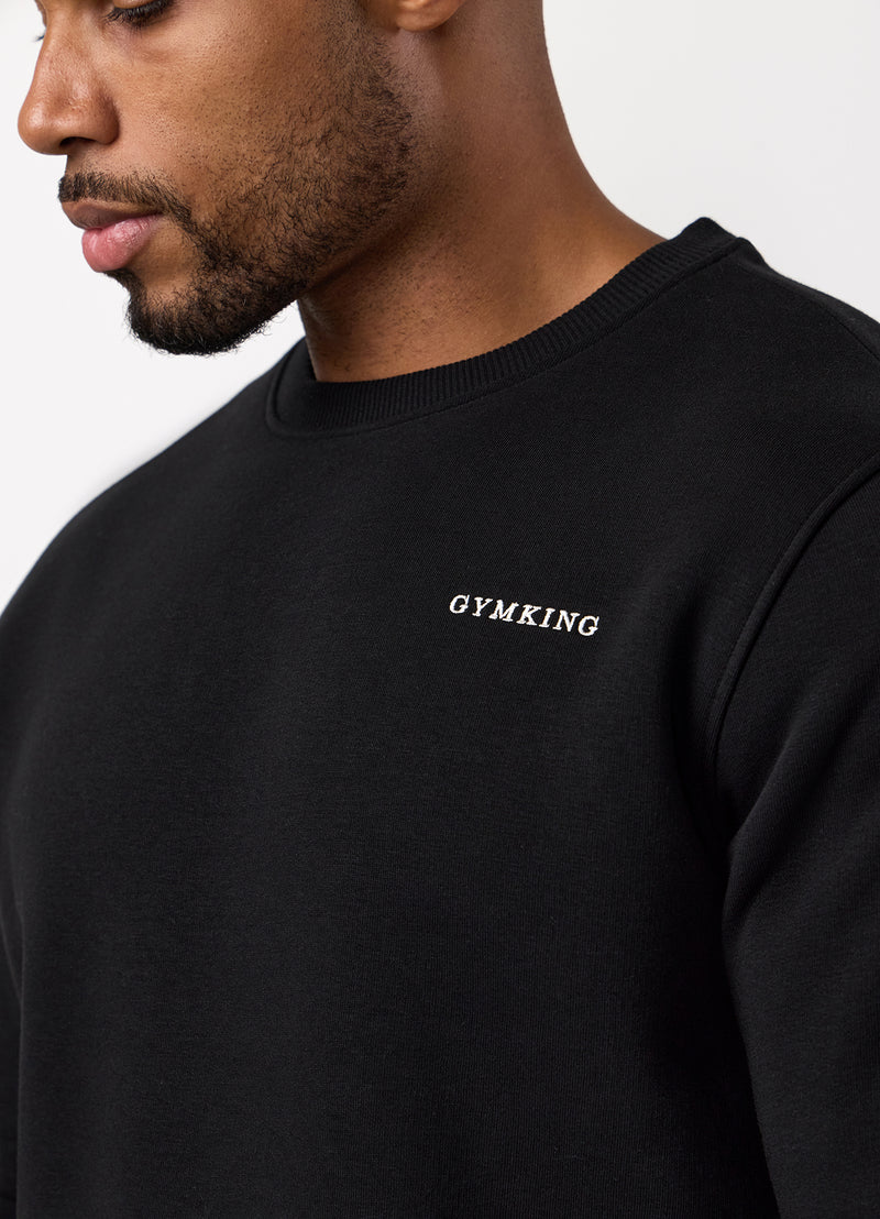 Gym King Fundamental Linear Crew - Black