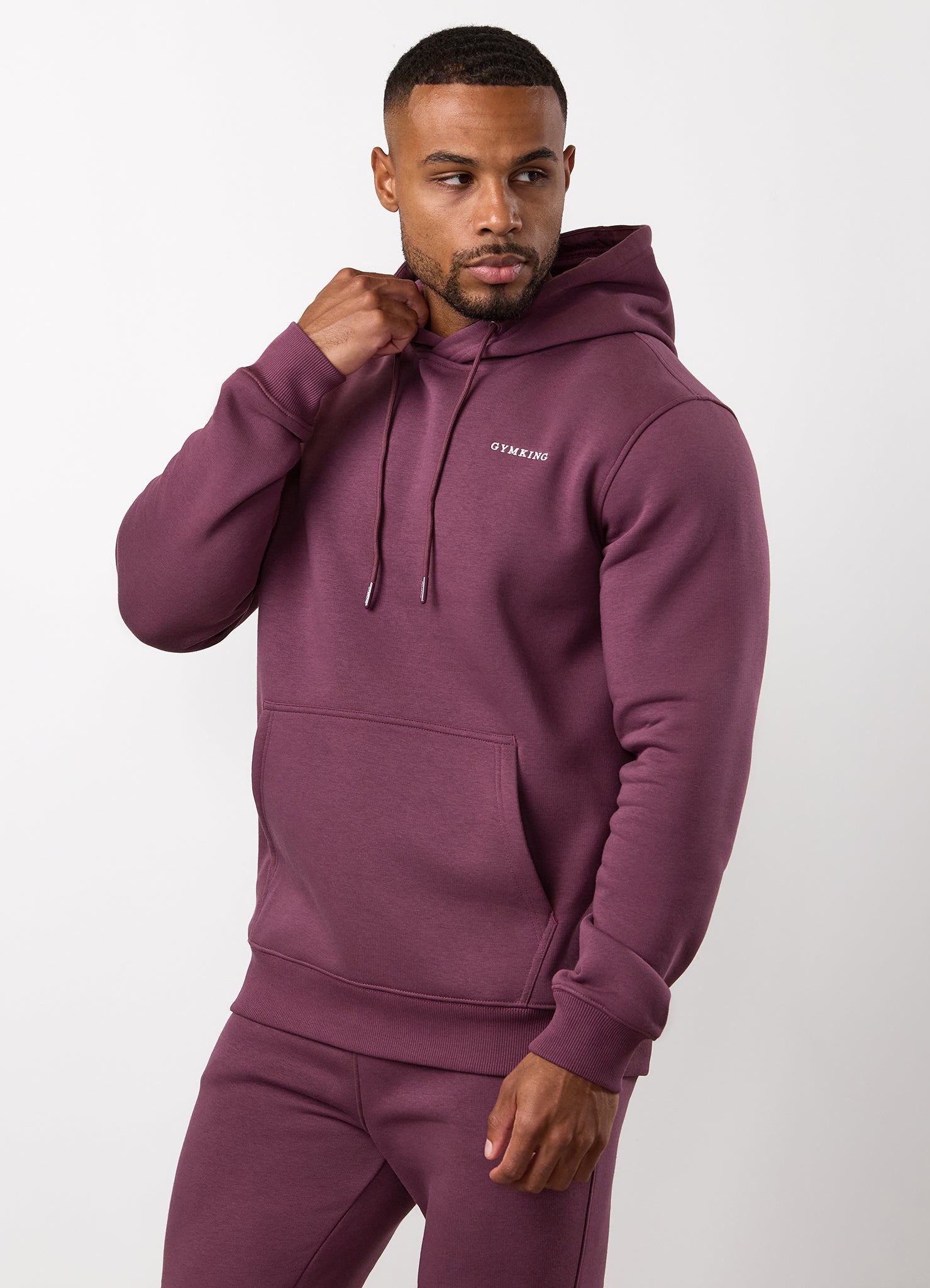 Gym King Fundamental Linear Fleece Hoodie - Mulberry