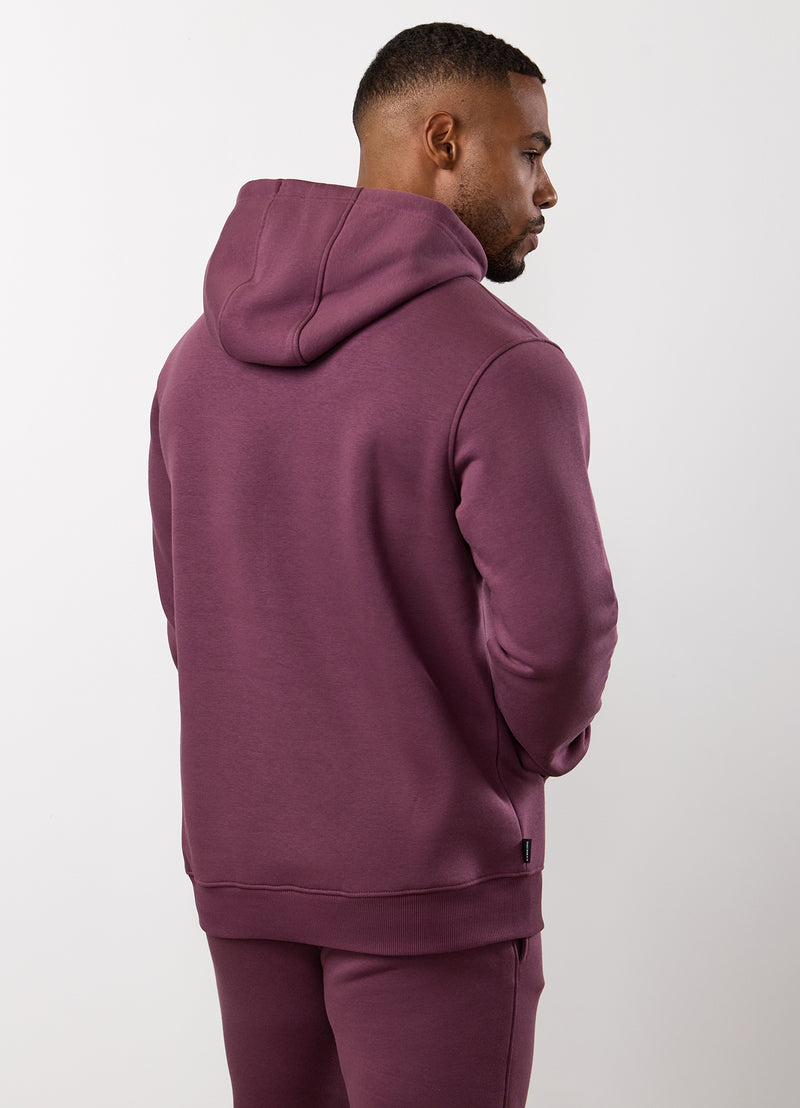 Gym King Fundamental Linear Fleece Hood - Mulberry