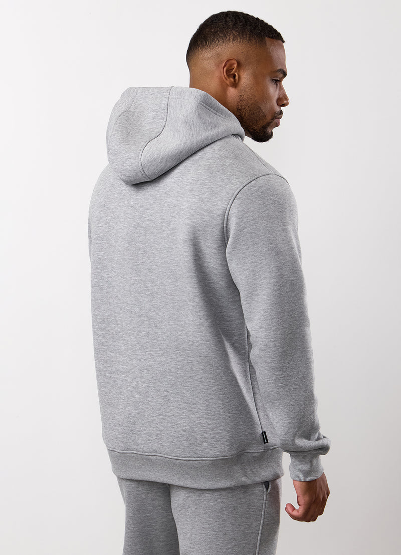 Gym King Fundamental Linear Hood - Grey Marl