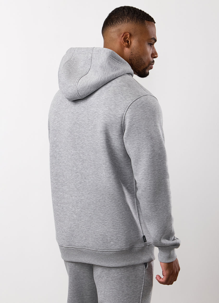 Gym King Fundamental Linear Hood - Grey Marl