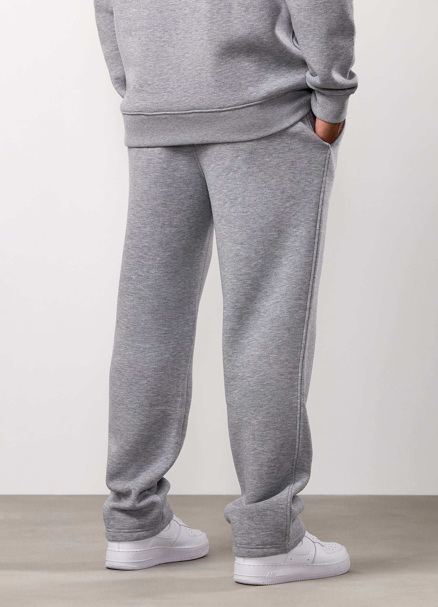 Gym King Fundamental Linear Straight Leg Tracksuit - Grey Marl