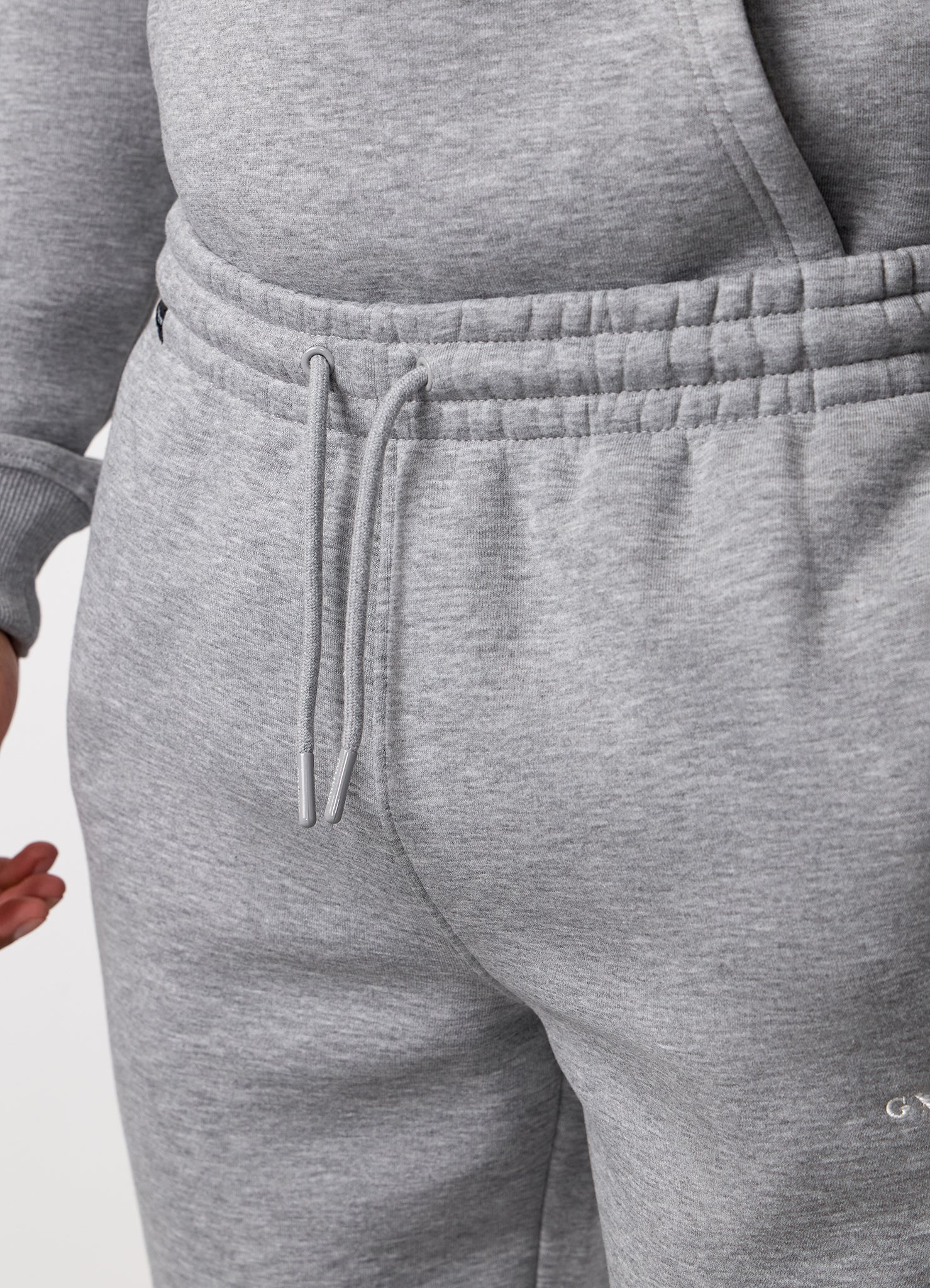 Gym King Fundamental Linear Straight Leg Tracksuit - Grey Marl
