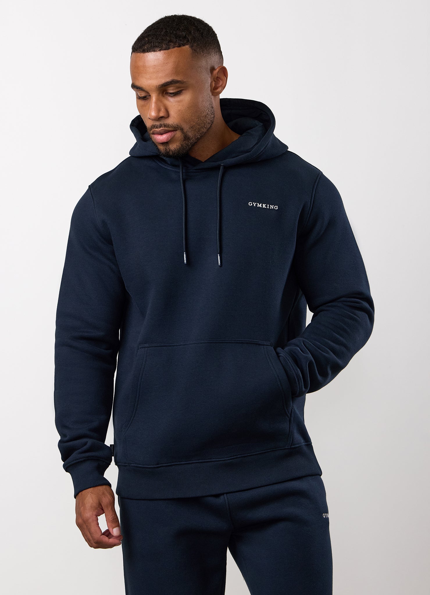 Gym King Fundamental Linear Hoodie - Navy