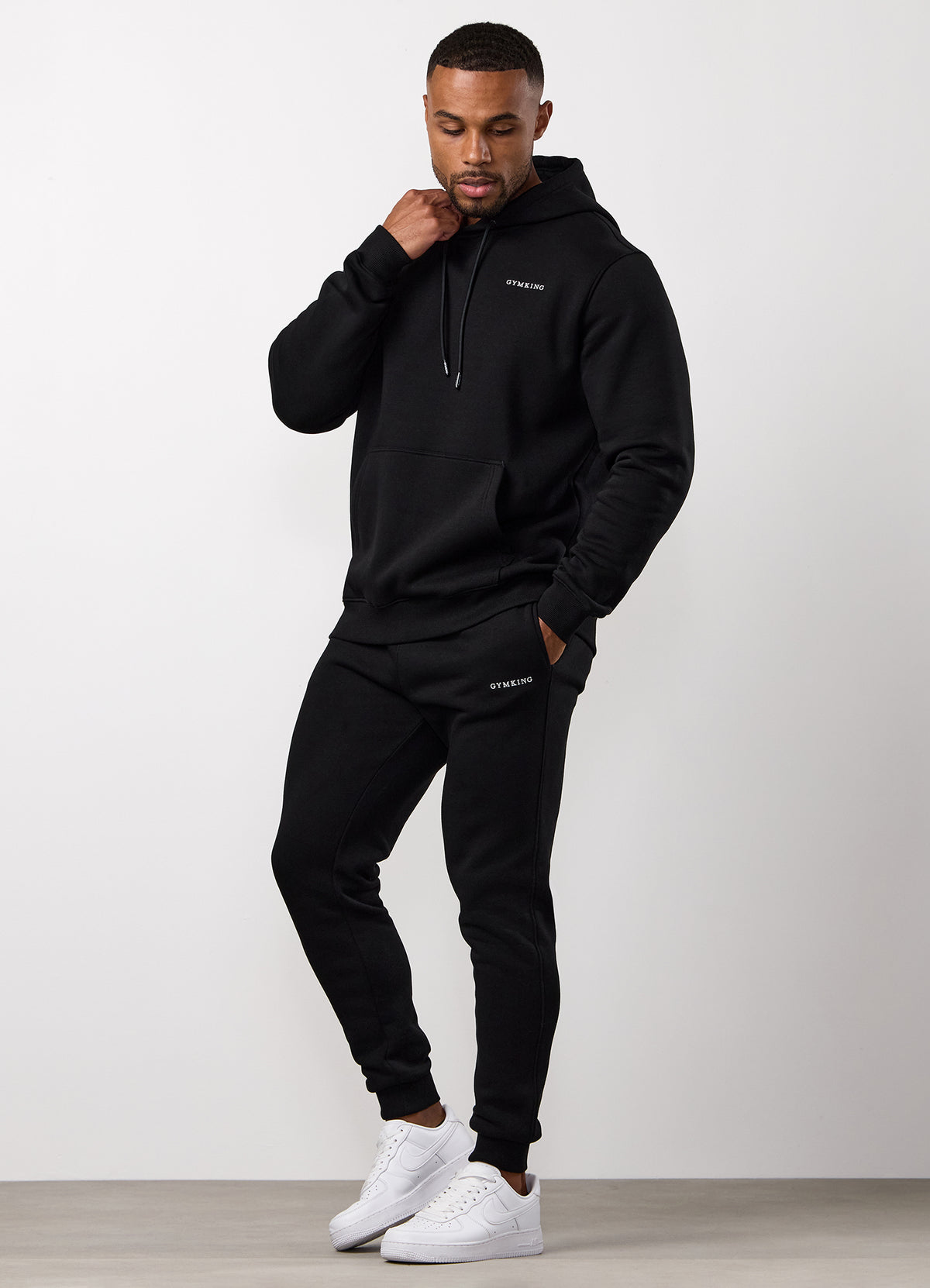Gym King Fundamental Linear Hood Tracksuit - Black
