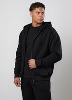 Gym King Fundamental Linear Full Zip Hoodie - Black/Black thumbnail