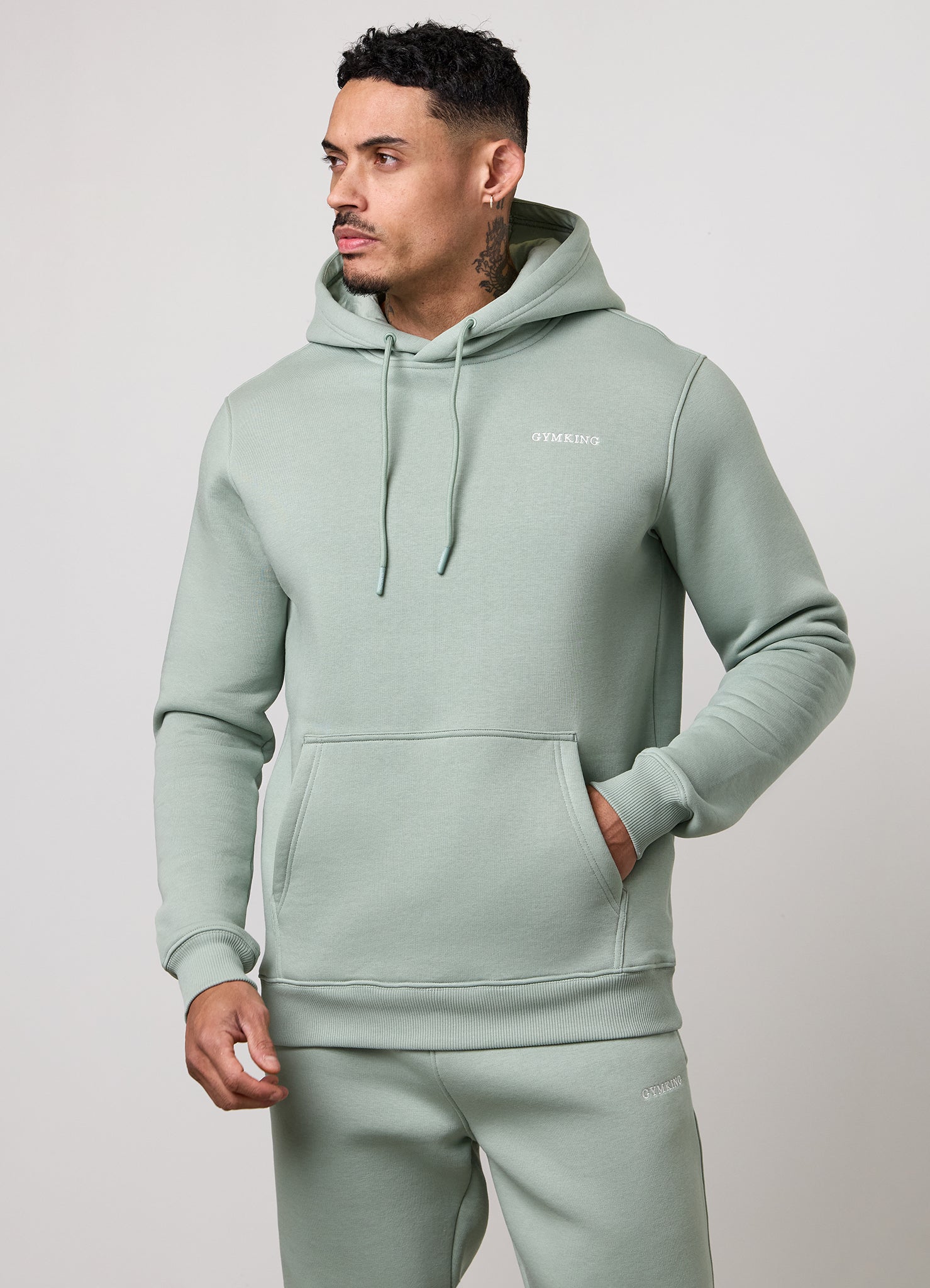Gym King Fundamental Linear Hoodie - Urban Sage