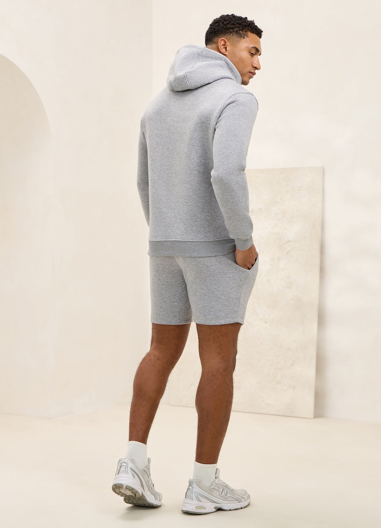 Gym King Fundamental Linear Short - Grey Marl