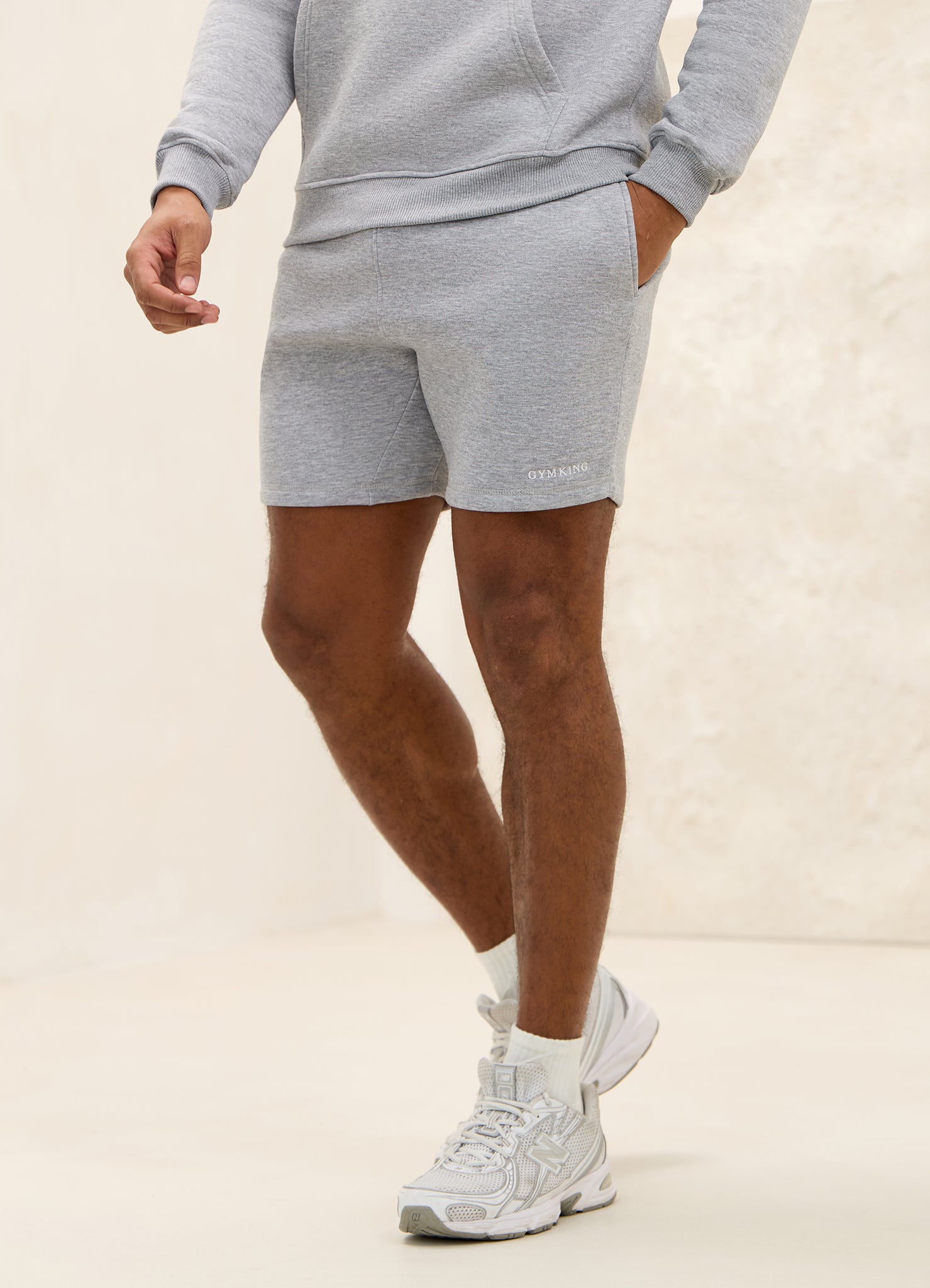 Gym King Fundamental Linear Short - Grey Marl