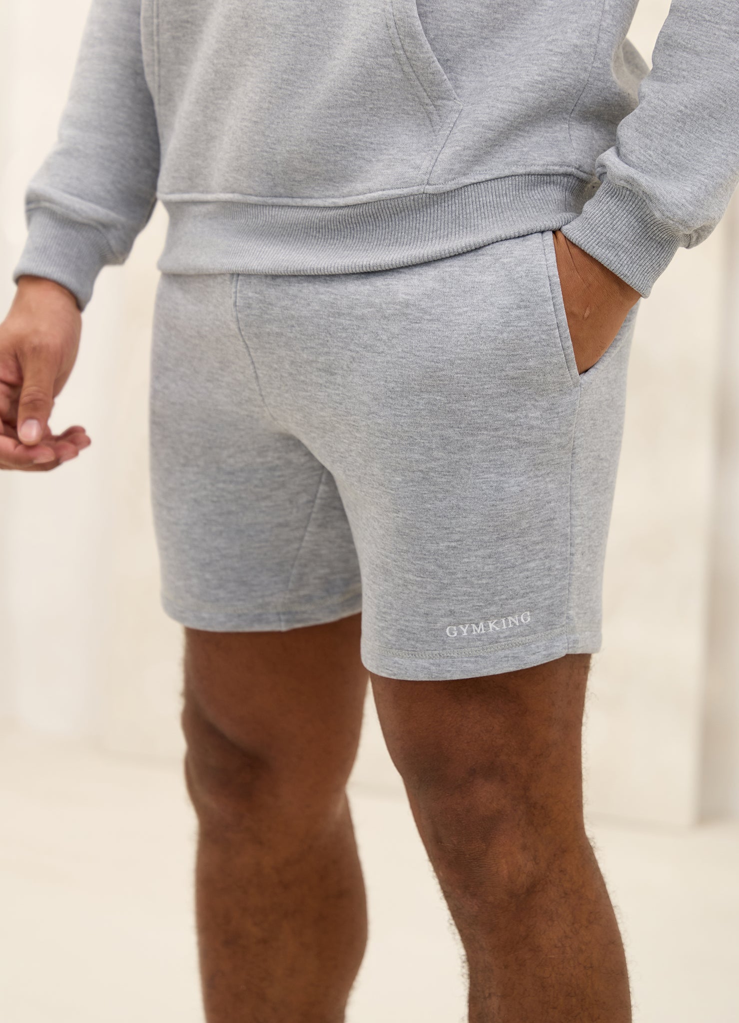 Gym King Fundamental Linear Short - Grey Marl