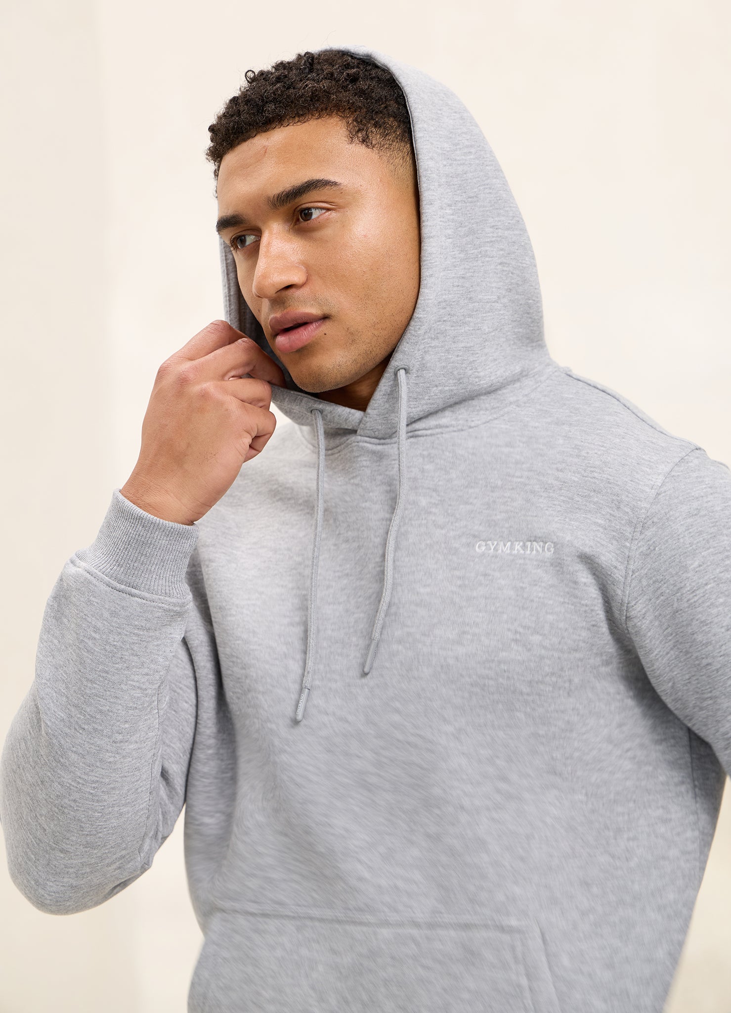 Gym King Fundamental Linear Hood Tracksuit - Grey Marl
