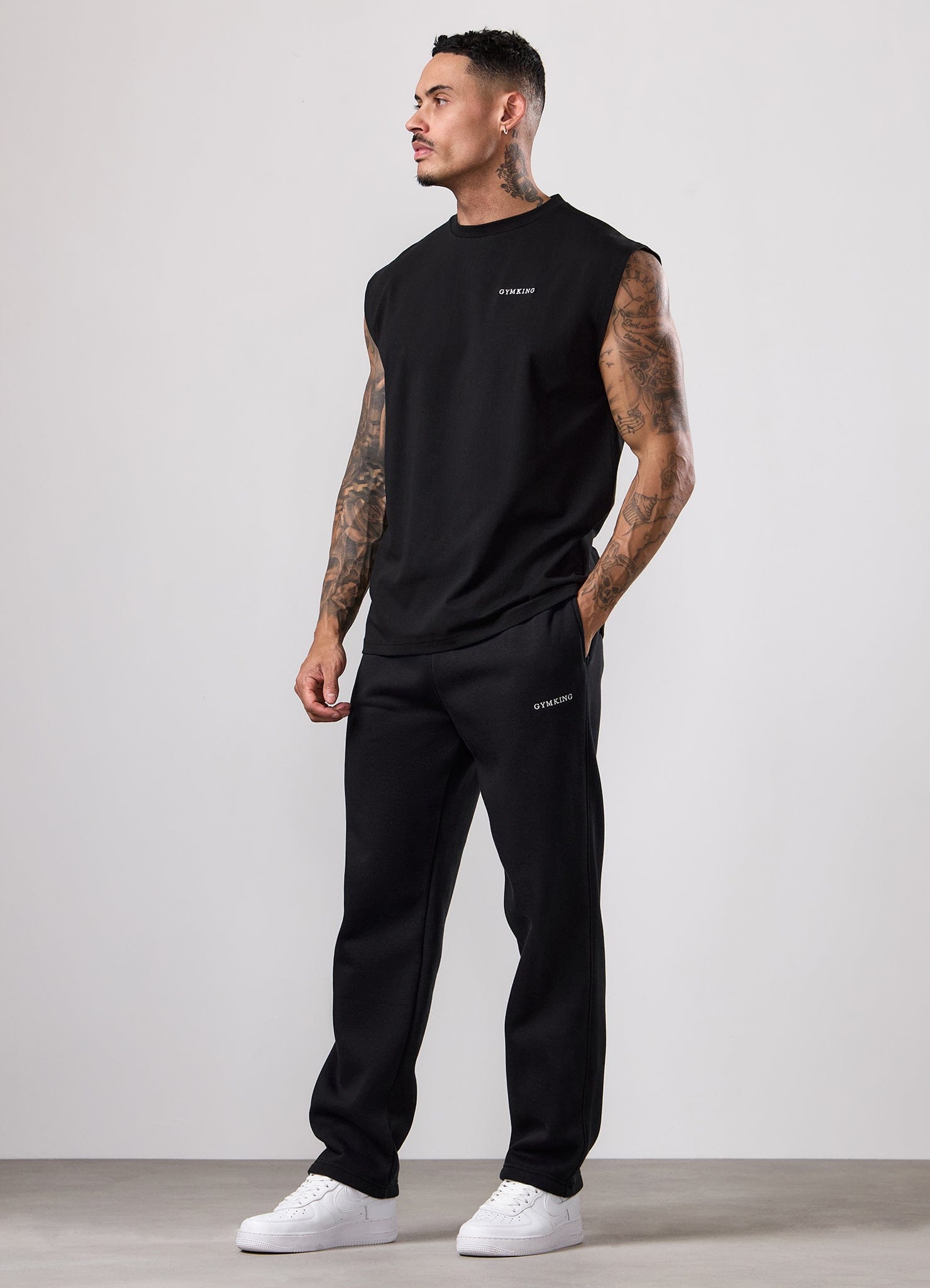 Gym King Fundamental Linear Jersey Tank - Black